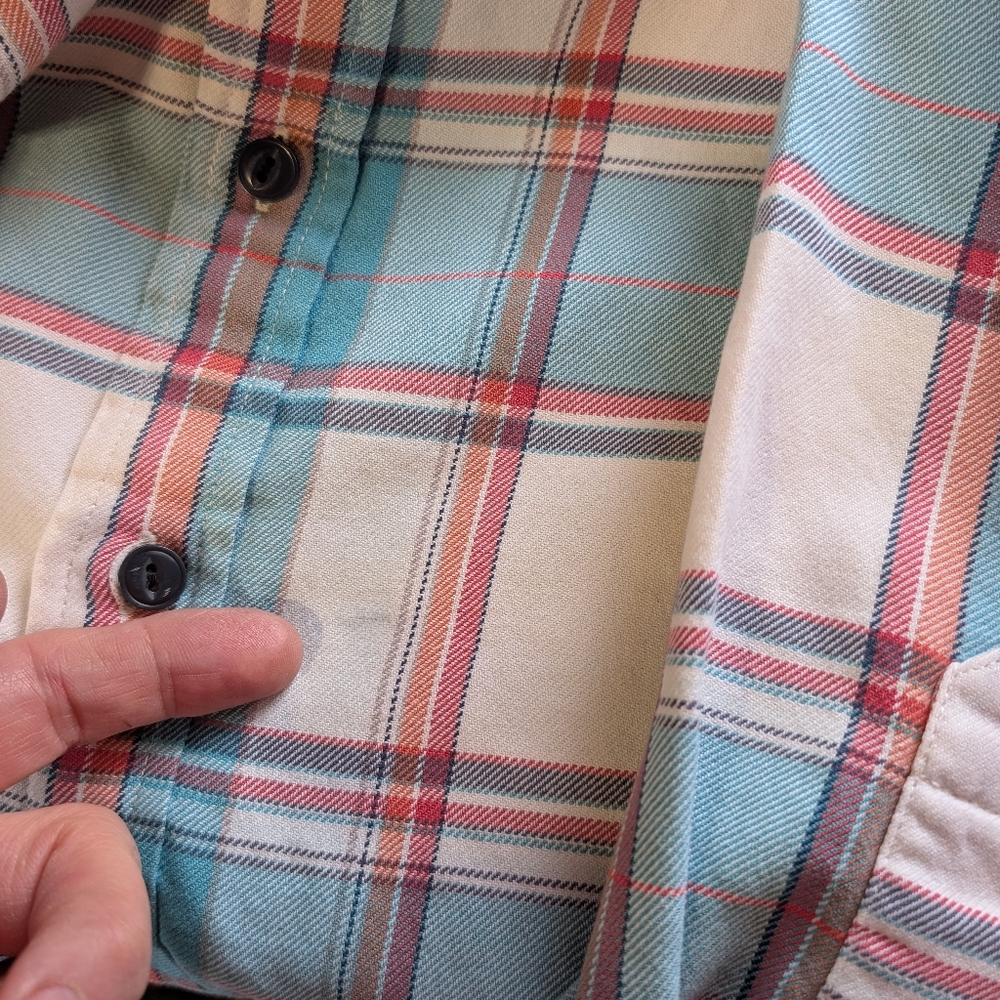 L.L. Bean Slightly Fitted Plaid Shirt Men's M-Reg Green White Red Button - Picture 12 of 12
